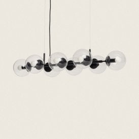 Edit Wassily 8 Light Bar Ceiling Pendant In Black Finish With Clear Glass