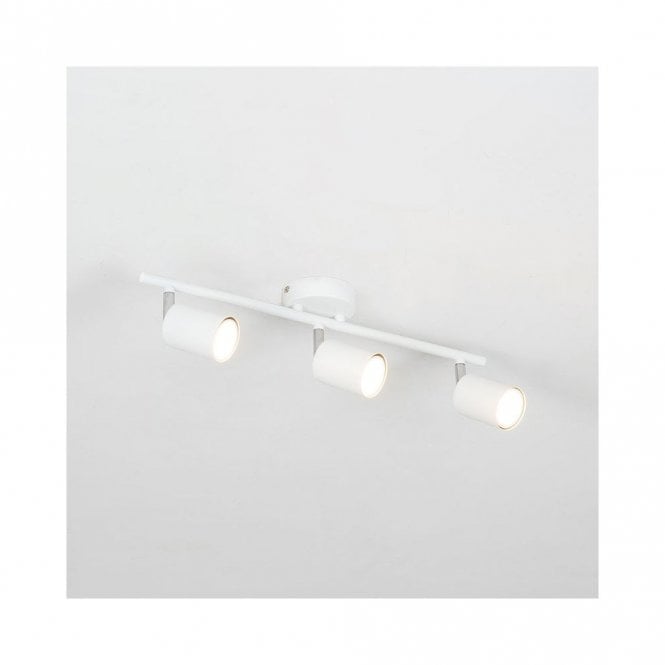 Edit Lighting Edit Whitstable 3 Light Metal Spotlight Bar in White Finish with Chrome Details