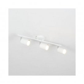 Edit Whitstable 3 Light Metal Spotlight Bar in White Finish with Chrome Details