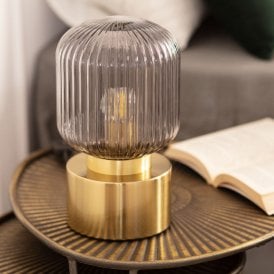 Edit Windsor Single Light Table Lamp In Gold Finish With Clear Glass