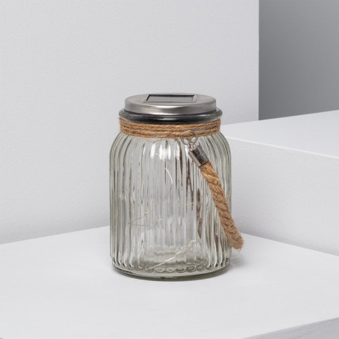 Edit Lighting Edit Winy LED Solar Clear Glass Jar With Warm White LED Fairy Lights
