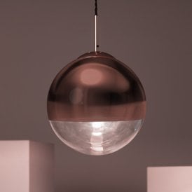 Edit Yelitza Single Light Ceiling Pendant With Rose Gold And Clear Glass