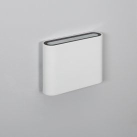 Edit Zeus Outdoor Up and Down Square 6W Cool White LED Wall Light In White Finish
