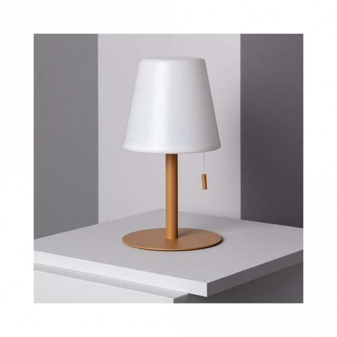 Edit Lighting Epinay USB Rechargeable LED Outdoor Table Lamp in Caramel Finish