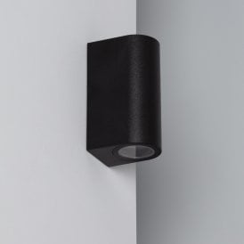 Gala 2 Light Outdoor Up & Down Wall Fitting in Black Finish