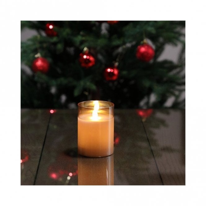 Edit Lighting Glow 10cm Battery Operated LED Glass Flame Candle