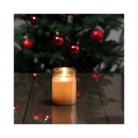 Glow 10cm Battery Operated LED Glass Flame Candle
