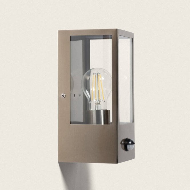 Edit Lighting Haworth Half Lantern Outdoor Wall Light with PIR Sensor - Silver