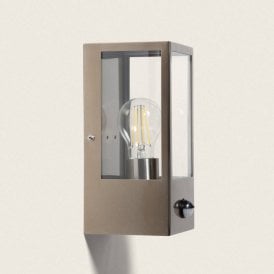 Haworth Half Lantern Outdoor Wall Light with PIR Sensor - Silver
