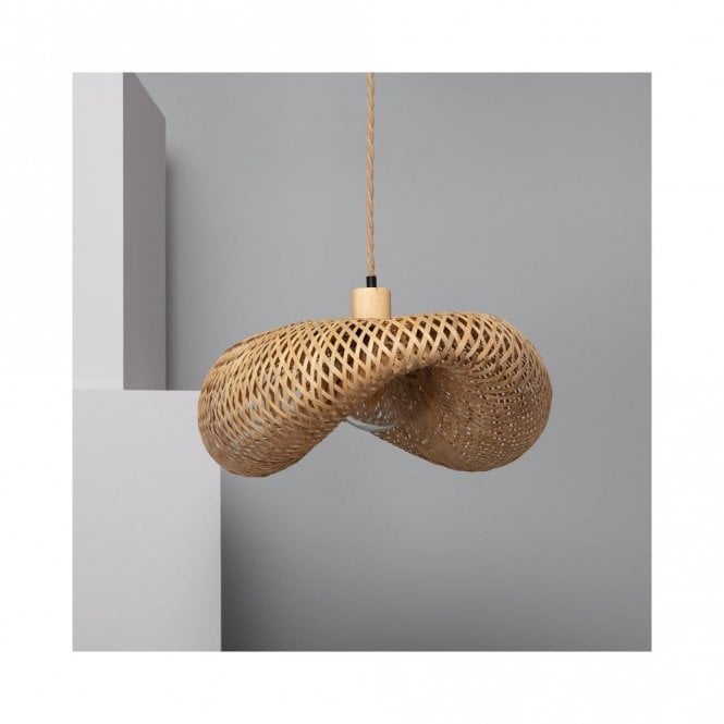 Edit Lighting Karatasi Single Light Ceiling Pendant Light with Bamboo Shade