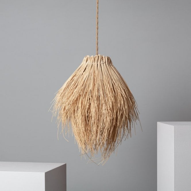 Edit Lighting Kathu Single Light Rattan Ceiling Pendant In Natural Finish