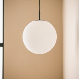 Logan Single Light Large Ceiling Pendant - White