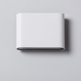 Luming Square 6W Cool White Integrated LED Outdoor Up & Down Wall Light in White Finish