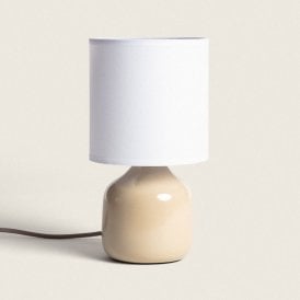 Maya Ceramic Table Lamp In Camel Finish