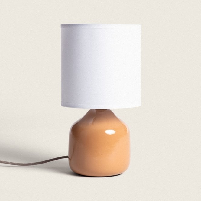 Edit Lighting Maya Ceramic Table Lamp In Orange Finish