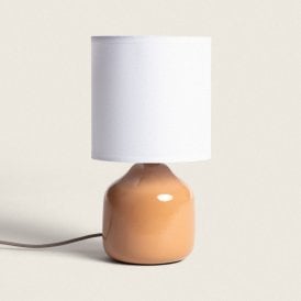 Maya Ceramic Table Lamp In Orange Finish