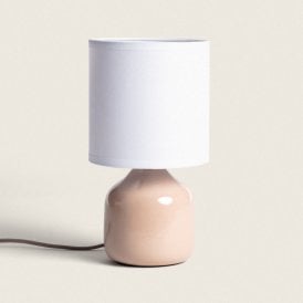 Maya Ceramic Table Lamp In Pink Finish