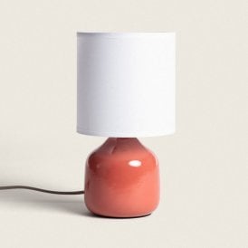 Maya Ceramic Table Lamp In Terracotta Finish