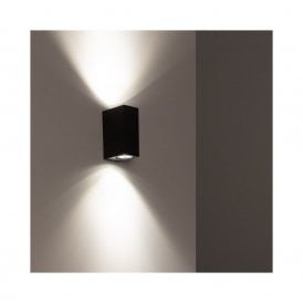 Miseno Outdoor 2 Light Up & Down Wall Fitting in Black Finish