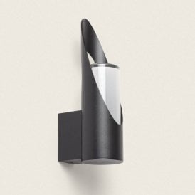 Oblong Outdoor Wall Light In Sand Black Finish
