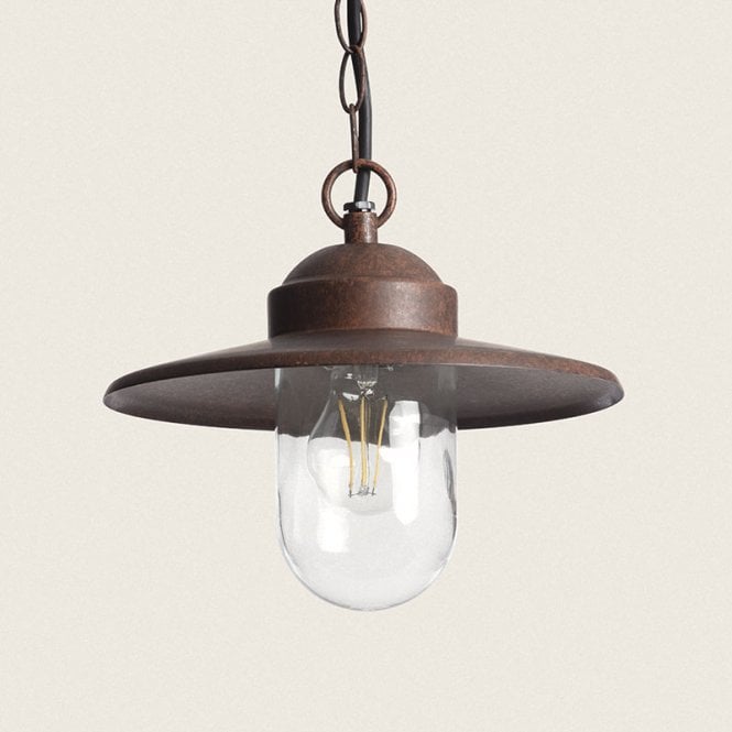 Edit Lighting Perth Single Light Pendant Porch Lantern In Coffee Brown Finish