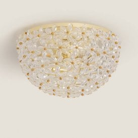 Posie 3 Light Flush Ceiling Fitting- Gold