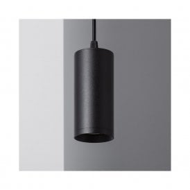Quartz Single Light Ceiling Pendant Light in Black Finish