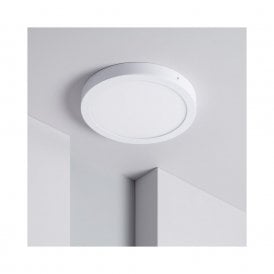 Round 24W Cool White LED Surface Mounted Panel in White Finish