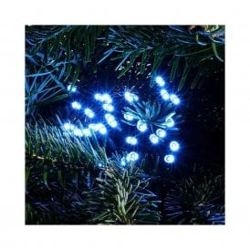Set Of 360 Ice Blue LED Multi-Function String Lights With Green Cable