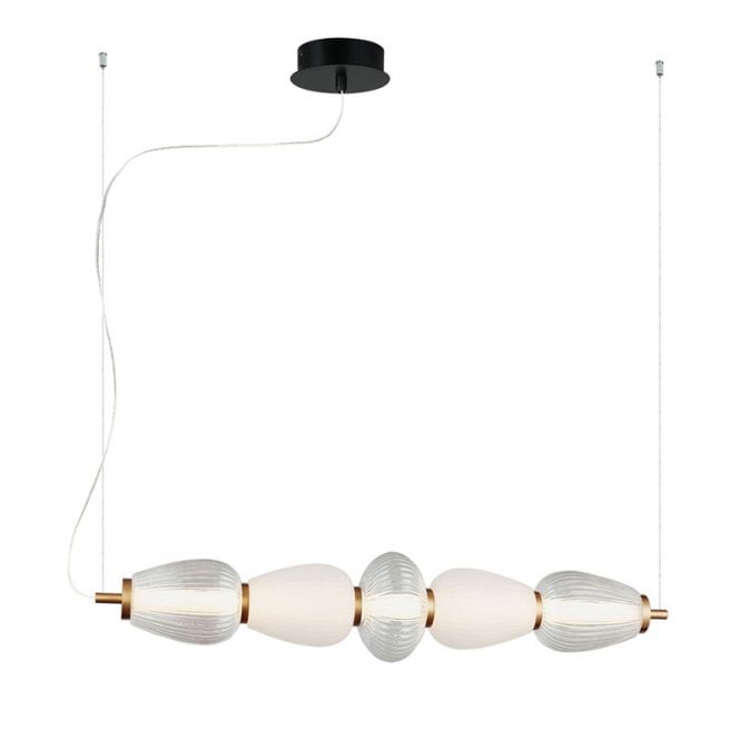Edit Lighting Shiny LED Opal Glass Bar Ceiling Pendant Light - Clear