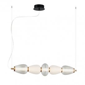 Shiny LED Opal Glass Bar Ceiling Pendant Light - Clear