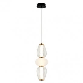 Shiny LED Opal Glass Ceiling Pendant Light - Clear