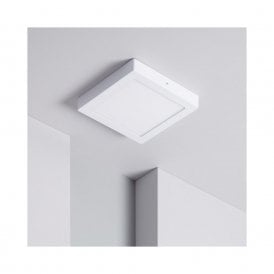 Square 18W Warm White LED Surface Mounted Panel In White Finish