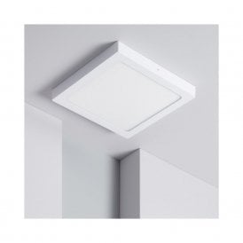 Square 24W Daylight White LED Surface Mounted Panel in White Finish