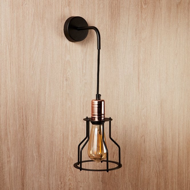 Edit Lighting Workshop Wall Light In Black Finish and Copper