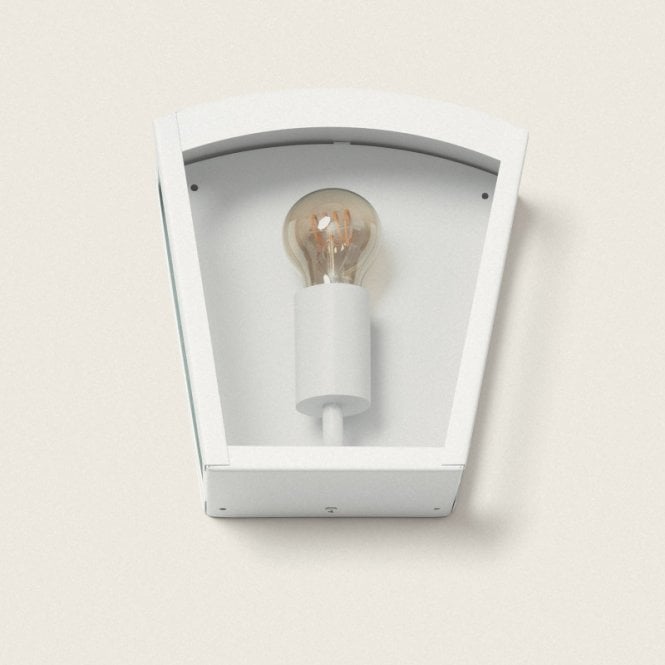 Edit Lighting Zinnia Half Lantern Outdoor Wall Light In White Finish