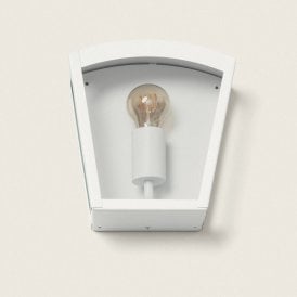Zinnia Half Lantern Outdoor Wall Light In White Finish