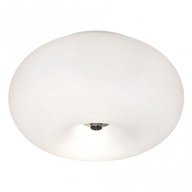 Eglo Lighting 86811 Optica 2 Light Wall Or Ceiling Fitting In Satin Nickel And Opal Glass finish