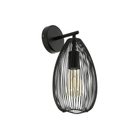 Eglo Clevedon Single Light Wall Fitting in Black Steel Finish