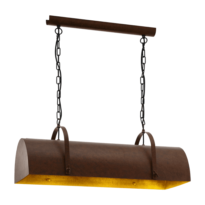 Eglo Lighting Eglo Deerhurst 3 Light Ceiling Pendant in Brown Steel Finish