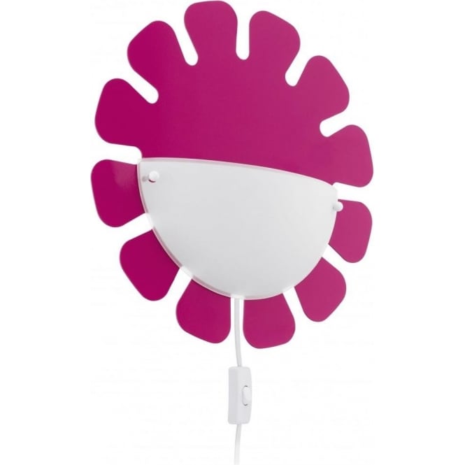 Eglo Lighting Eglo Leonie Single Light Wall Fitting In Pink Finish With White Satinated Glass