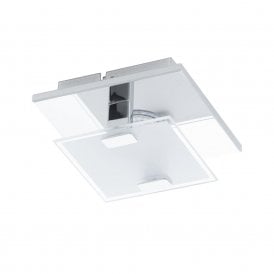 Eglo Masiola 5 Light Flush LED Ceiling Fitting In Satin Nickel And Stainless Steel Finish