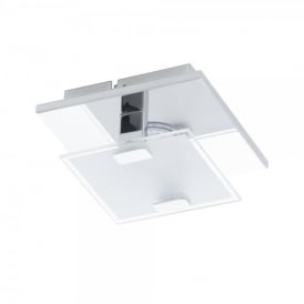 Eglo Masiola 5 Light Flush LED Ceiling Fitting In Satin Nickel And Stainless Steel Finish