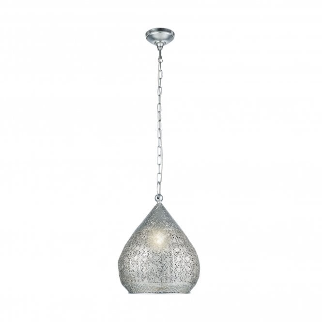 Eglo Lighting Eglo Melilla Single Light Large Ceiling Pendant in Silver Finish