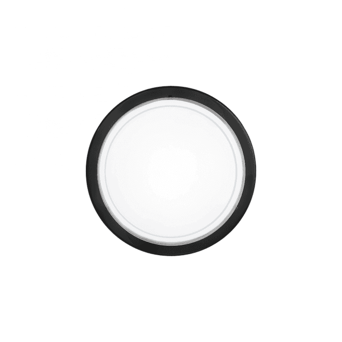 Eglo Lighting Eglo Planet 1 Single Light Flush Ceiling Fitting with a White Shade and Black Rim