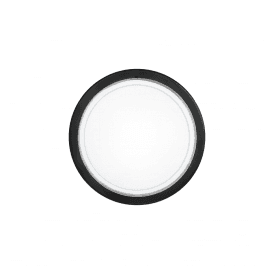 Eglo Planet 1 Single Light Flush Ceiling Fitting with a White Shade and Black Rim