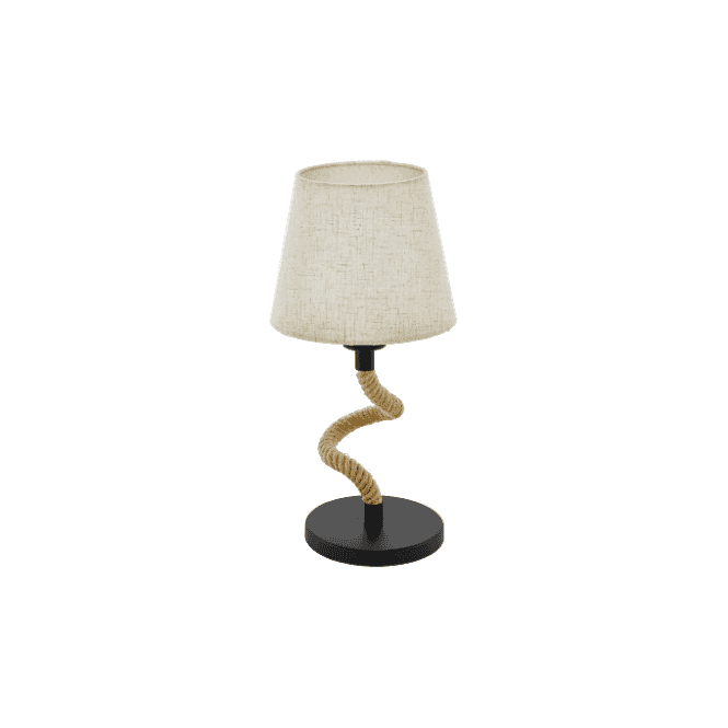 Eglo Lighting Eglo Rampside Single Light Table Lamp In Black And Rope Finish