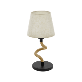 Eglo Rampside Single Light Table Lamp In Black And Rope Finish
