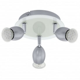 Eglo Riccio 2 LED 2 Light Ceiling Fitting In White And Polished Chrome Finish