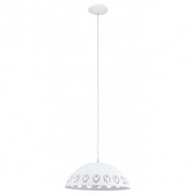 Eglo Serole Single Light Ceiling Pendant in White Finish